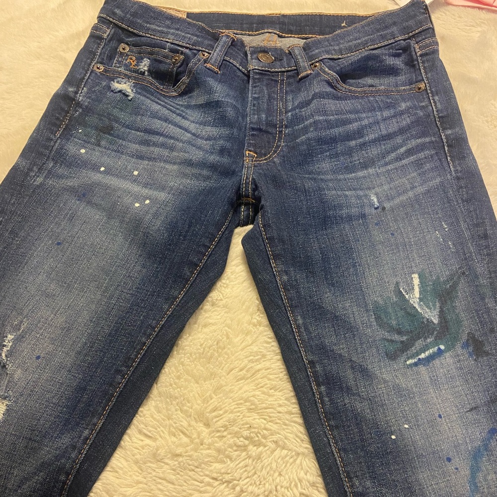 Polo Ralph Lauren women’s Tompkins skinny painted jeans size 27